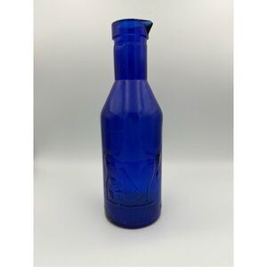 Vintage Cobalt Blue Glass Milk Bottle ‘Absolutely Pure Milk’ The Milk Protector